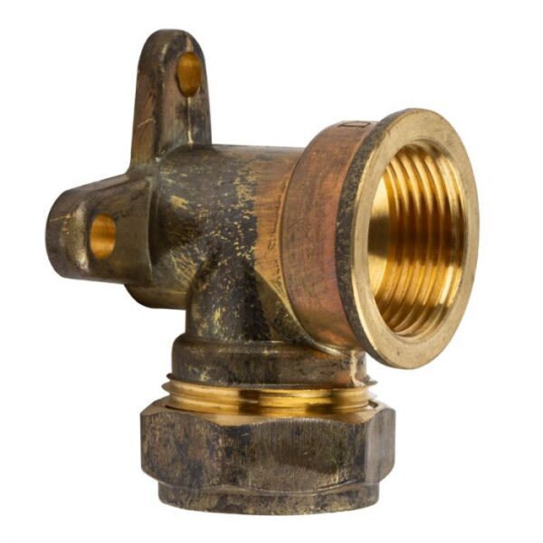 Compression Brass Elbow  Wall Plate - Cxfi - 15mm  x  1/2