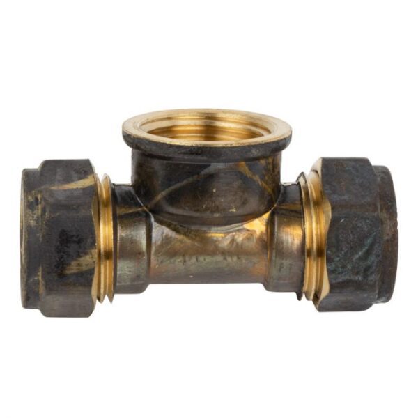 Compression Brass Tee - Cxcxc  - 15mm