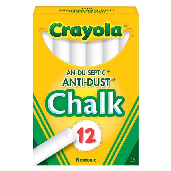 Crayola 12 Anti Dust Chalk - White