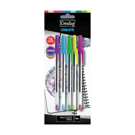 Croxley Ball Pen Fun Assorted 5'S