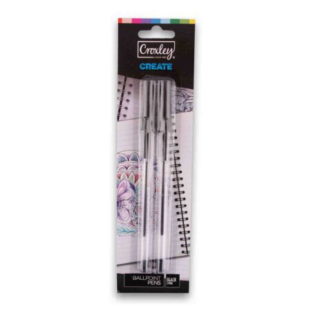 Croxley Ballpoint Pen Black 2 Pack Carded