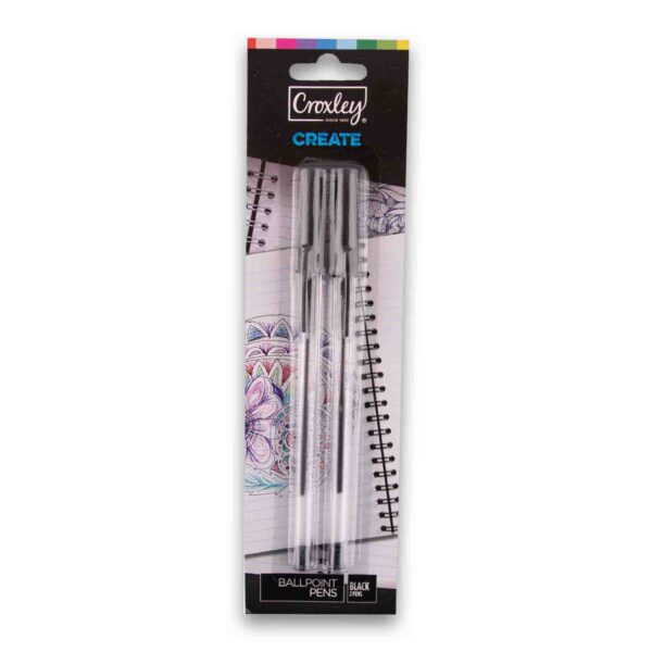 Croxley Ballpoint Pen Black 2 Pack Carded