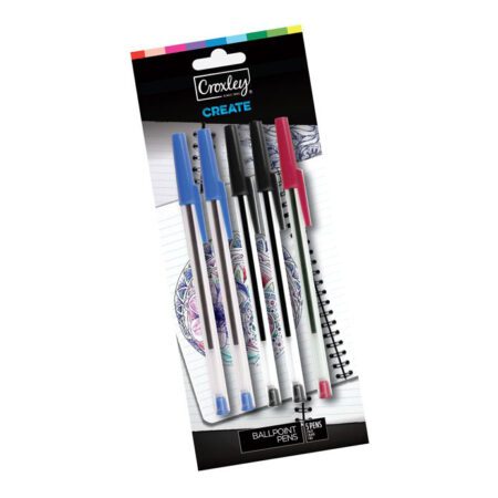 Croxley Create Ballpoint Pen Standard Assorted 5 Pack