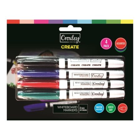 Croxley Create Whiteboard Markers 4'S