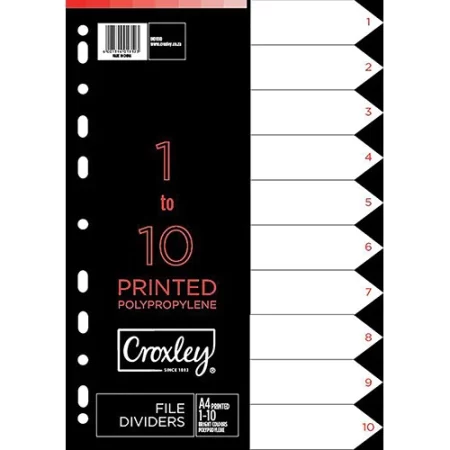 Croxley Indices 1 To 10 Divider Set