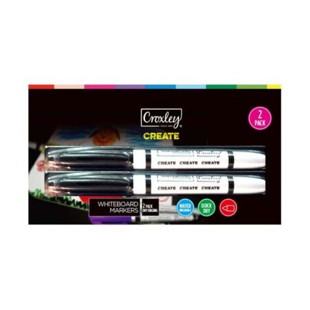 Croxley White Board Marker Black 2 Pack Blister