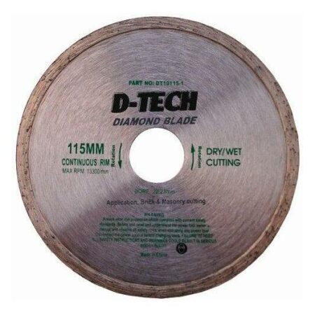 D-Tech Diamond Blade Continuous Rim 115 X 22.23mm