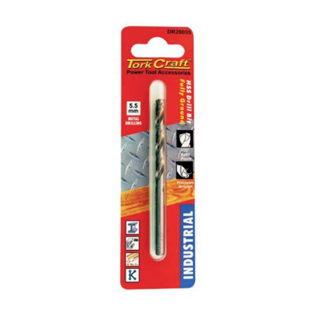 Tork Craft Drill Bit High Speed Steel Industrial 5.5mm 135 Degrees - 1 Qty - Carded