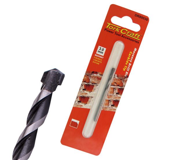 Tork Craft Drill Bit Masonry/Concrete  3.0mm - 1 Qty - Carded