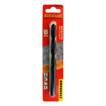 Tork Craft Drill Bit High Speed Steel Standard 12.0mm - 1 Qty - Carded