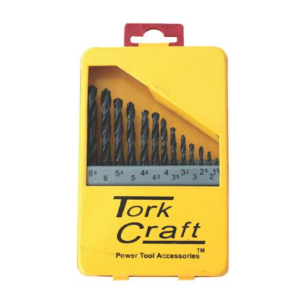 Tork Craft Drill Bit Set 13 Piece Roll Forged Metal Case