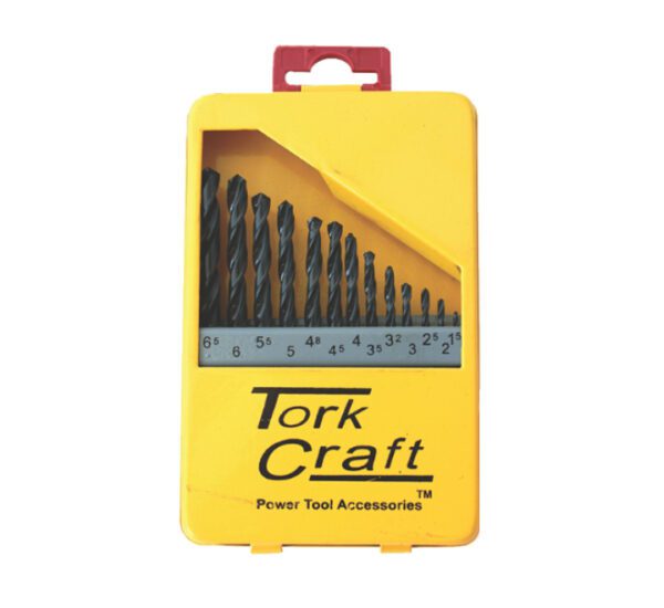 Tork Craft Drill Bit Set 13 Piece Roll Forged Metal Case