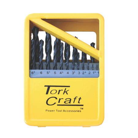 Tork Craft Drill Bit Set 19 Piece Roll Forged Metal Case