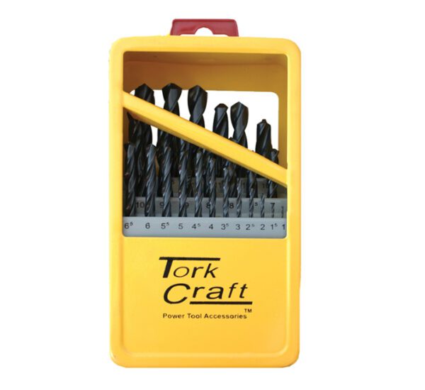 Tork Craft Drill Bit Set 25 Piece Roll Forged In A Metal Case