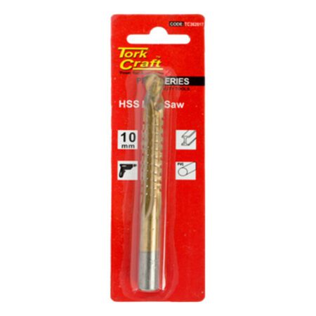 Tork Craft Drill Saw 10mm Tin Coated Carded