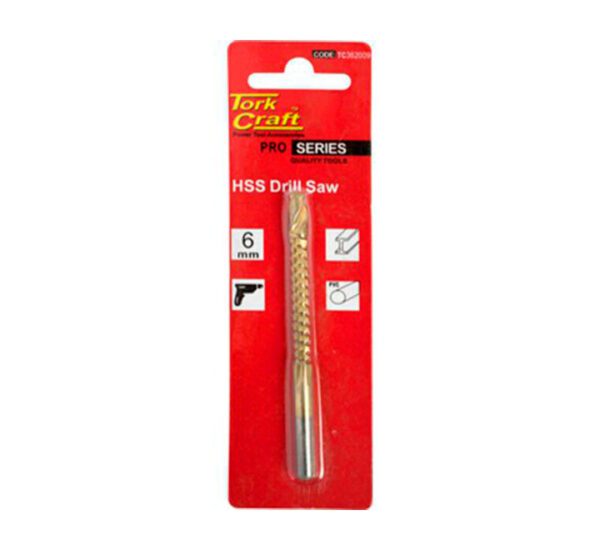Tork Craft Drill Saw  6mm Tin Coated Carded