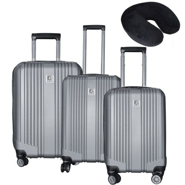 Eco Paris Pro 3 Piece Luggage Set - Silver