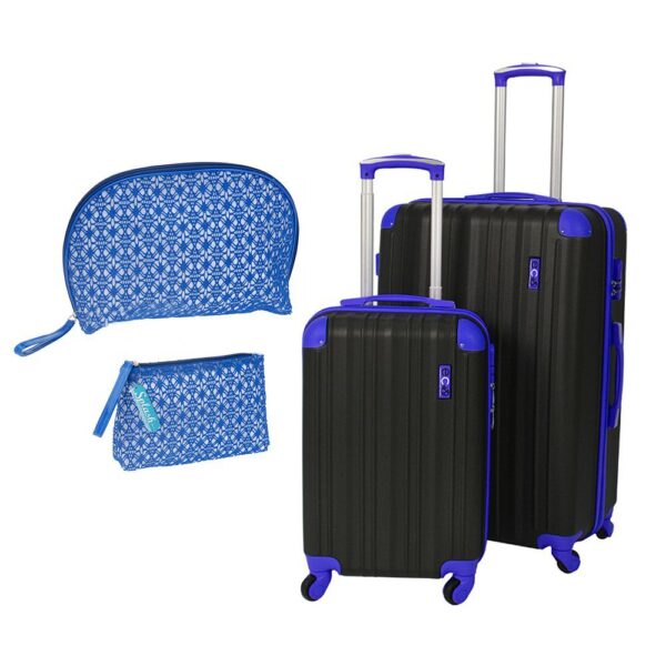 Eco San Juan 2 Piece Abs Luggage Set- Black & Blue
