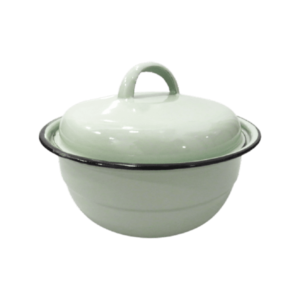 Kango Enamel Food Dish - Bow Handle - Raised Lid - 16cm