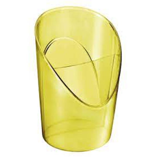 Esselte Pencil Pot Colourice Yellow Transparent Finish 2