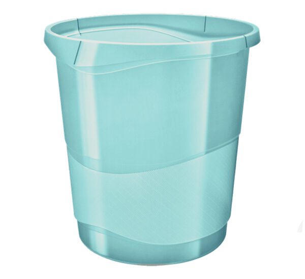 Esselte Waste Bin Colourice Blue Transparent Finish