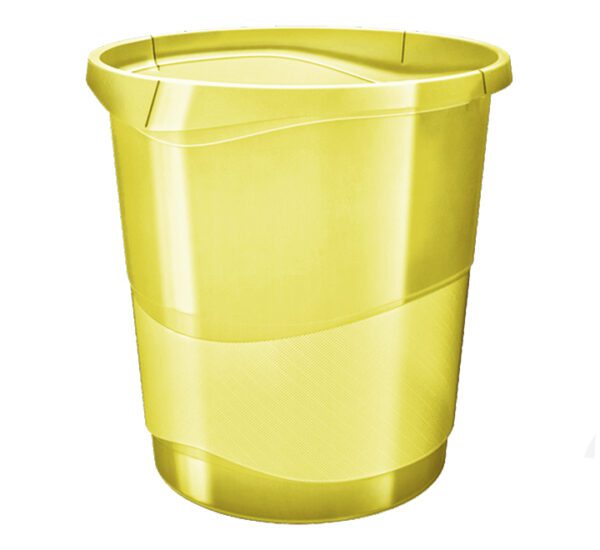 Esselte Waste Bin Colourice Yellow Transparent Finish