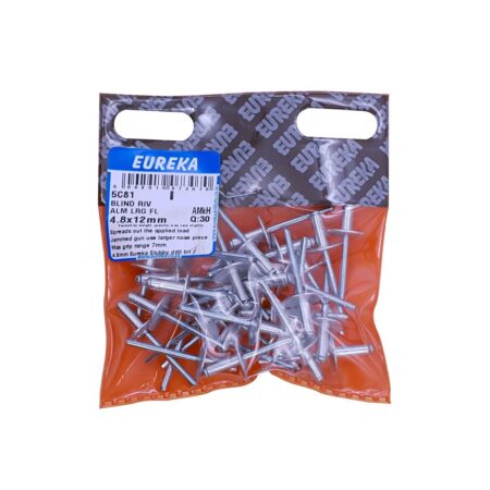 Eureka Blind  Rivet Alluminium Large Flange 4.8X12mm  - 30 Qty