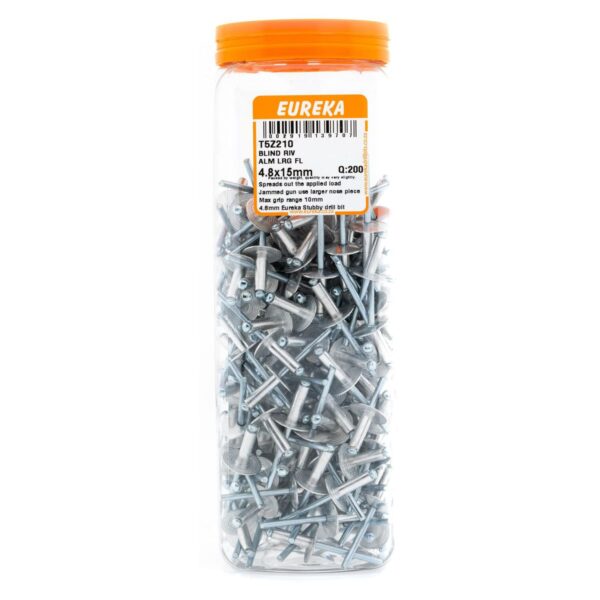 Eureka Blind  Rivet Alluminium Large Flange 4.8X15mm  - 200 Qty