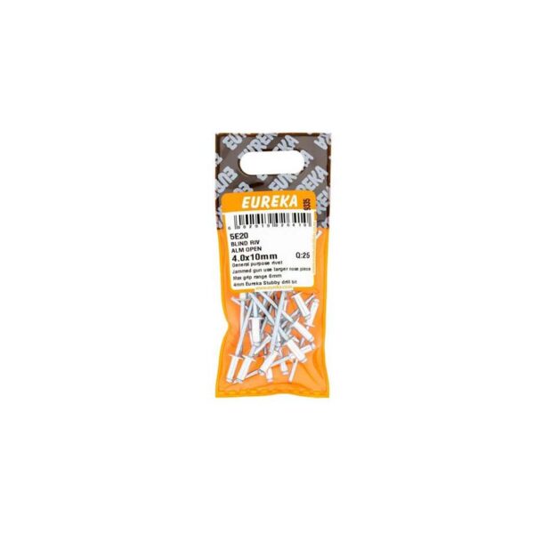 Eureka Blind  Rivet Alluminium Open 4.0X10mm  - 25 Qty