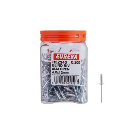 Eureka Blind  Rivet Alluminium Open 4.0X12mm  - 200 Qty