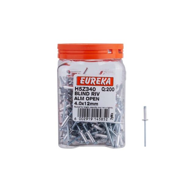 Eureka Blind  Rivet Alluminium Open 4.0X12mm  - 200 Qty