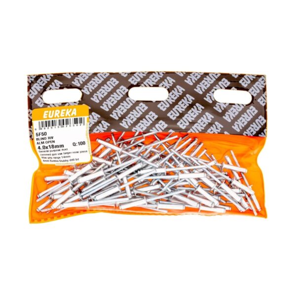 Eureka Blind  Rivet Alluminium Open 4.0X18mm  - 100 Qty