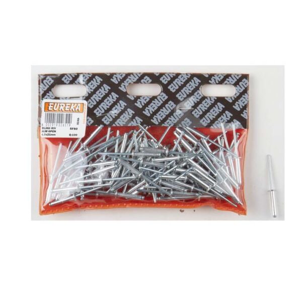 Eureka Blind  Rivet Alluminium Open 4.0X21mm  - 100 Qty