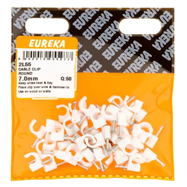 Eureka Cable Clip Round 7.0mm - 50 Qty