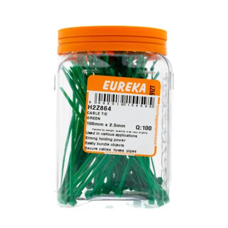 Eureka Cable Tie - Green - 2.5 x 100mm - 100 Qty