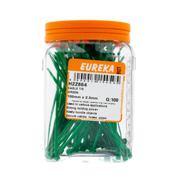 Eureka Cable Tie - Green - 2.5 x 100mm - 100 Qty