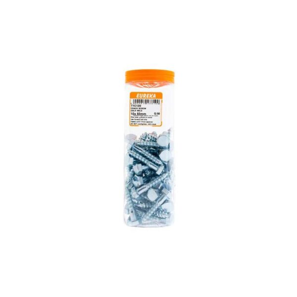 Eureka Coach Screw - Galvanised - Mild - 10  x  50mm - 50 Qty