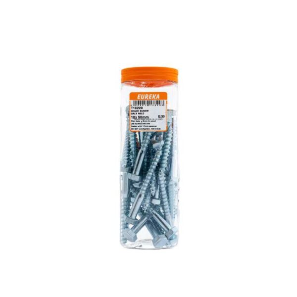 Eureka Coach Screw - Galvanised - Mild - 10  x  90mm - 30 Qty