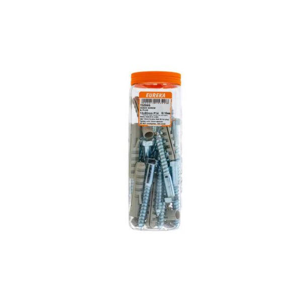 Eureka Coach Screw & Plug - 12  x  90mm - P14 - 15 Qty Each