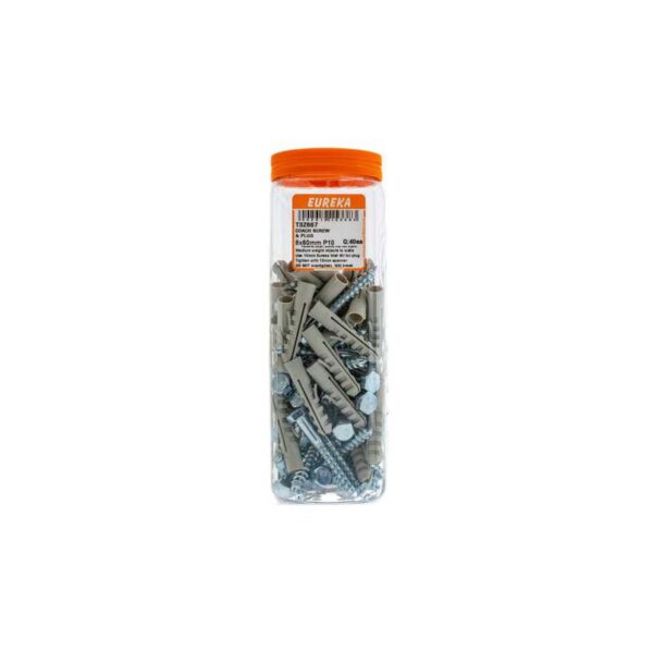 Eureka Coach Screw & Plug - 8  x  60mm - P10 - 40 Qty Each
