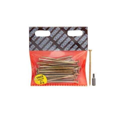 Eureka  Cut-Screw - Smooth Shank - Yellow Passivated - 4.0  x  75mm - 30 Qty