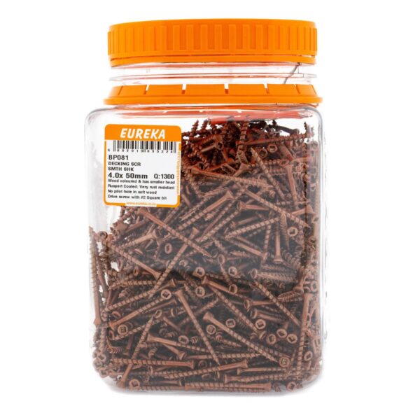 Eureka Decking Screw - Smooth Shank - 4.0 x 50mm - 1300 Qty