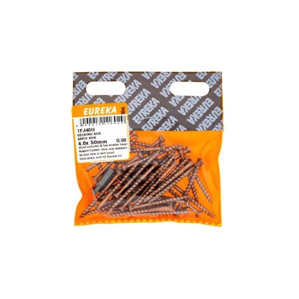 Eureka Decking Screw - Smooth Shank - 4.0 x 50mm - 50 Qty