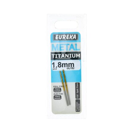Eureka Drill Bit  High Speed Steel Titan Gold 1.8mm  - 2 Qty