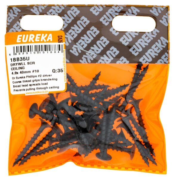 Eureka Drywll Screw Ceiling - 4.8  x  40mm - #10 - 35 Qty