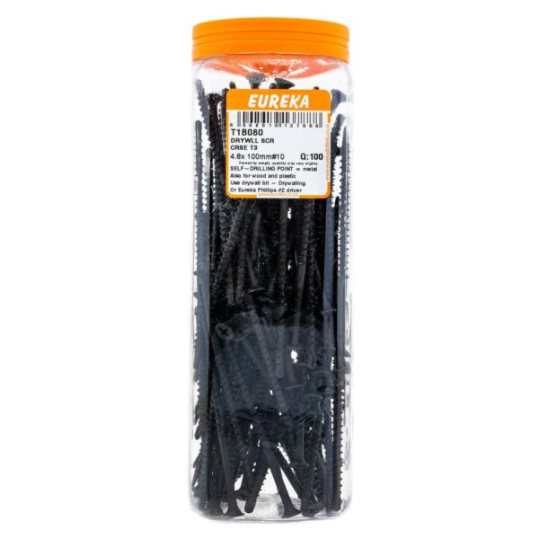 Eureka Drywll Screw - Coarse - T3 - 4.8  x  100mm#10 - 100 Qty