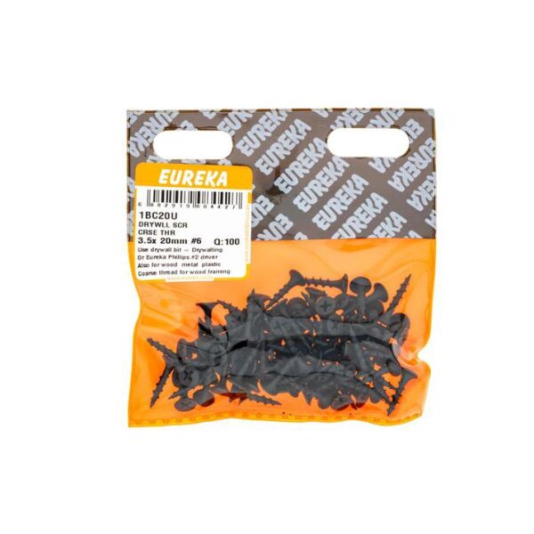 Eureka Drywll Screw -  Coarse Thread -  3.5  x  20mm #6- 100 Qty