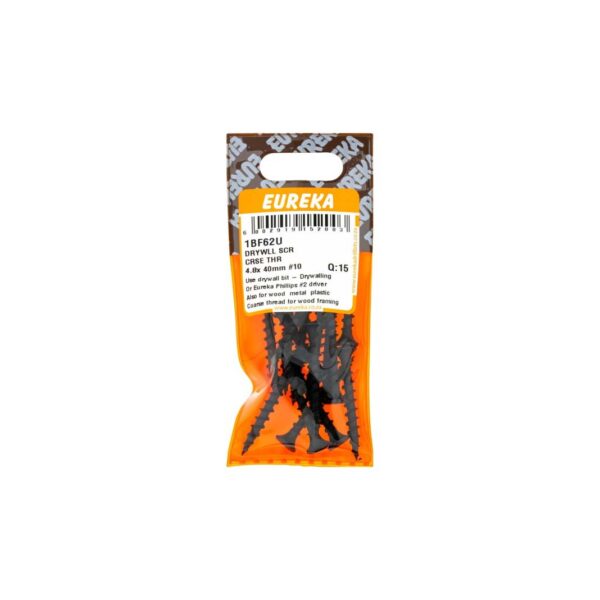 Eureka Drywll Screw -  Coarse Thread -  4.8  x  40mm #10 - 15 Qty