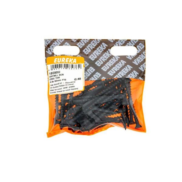 Eureka Drywll Screw -  Coarse Thread -  4.8  x  60mm #10 - 40 Qty