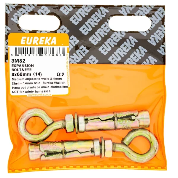 Eureka E x Pansion Bolt & Eye - 8  x  60mm (14) - 2 Qty